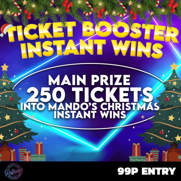 250 Tickets Into Mando's Christmas Wins & Ticket Booster Instant Wins!