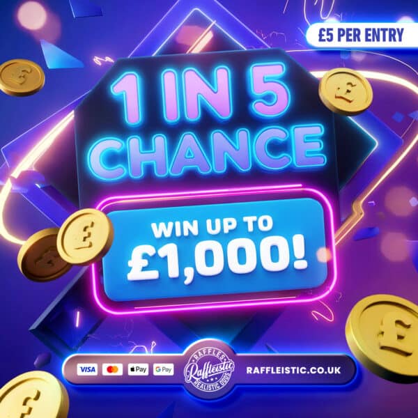 1 IN 5 Chance To Win! - Win Up To £1,000 Instantly!